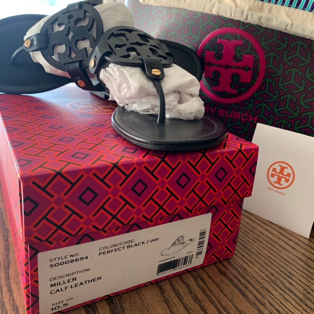 Tory Burch Miller Slides, Calf Leather